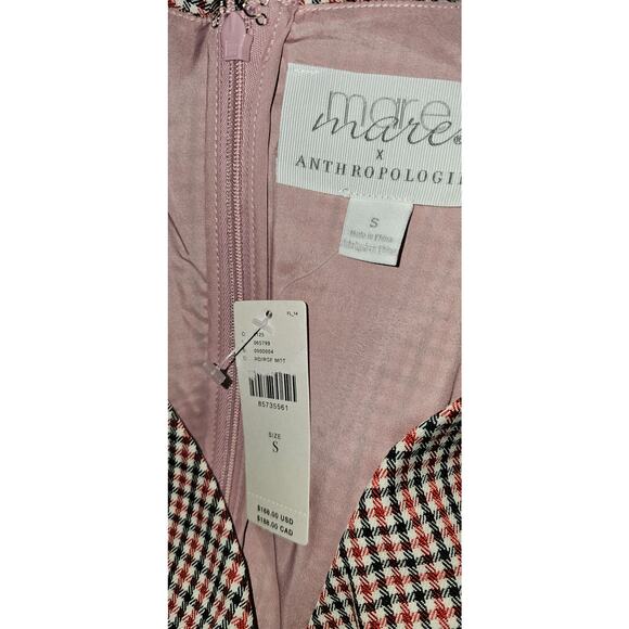 New Anthropologie Mare Mare V-Neck Mini-Check Romper $168 SMALL Red Motif - Picture 6 of 6